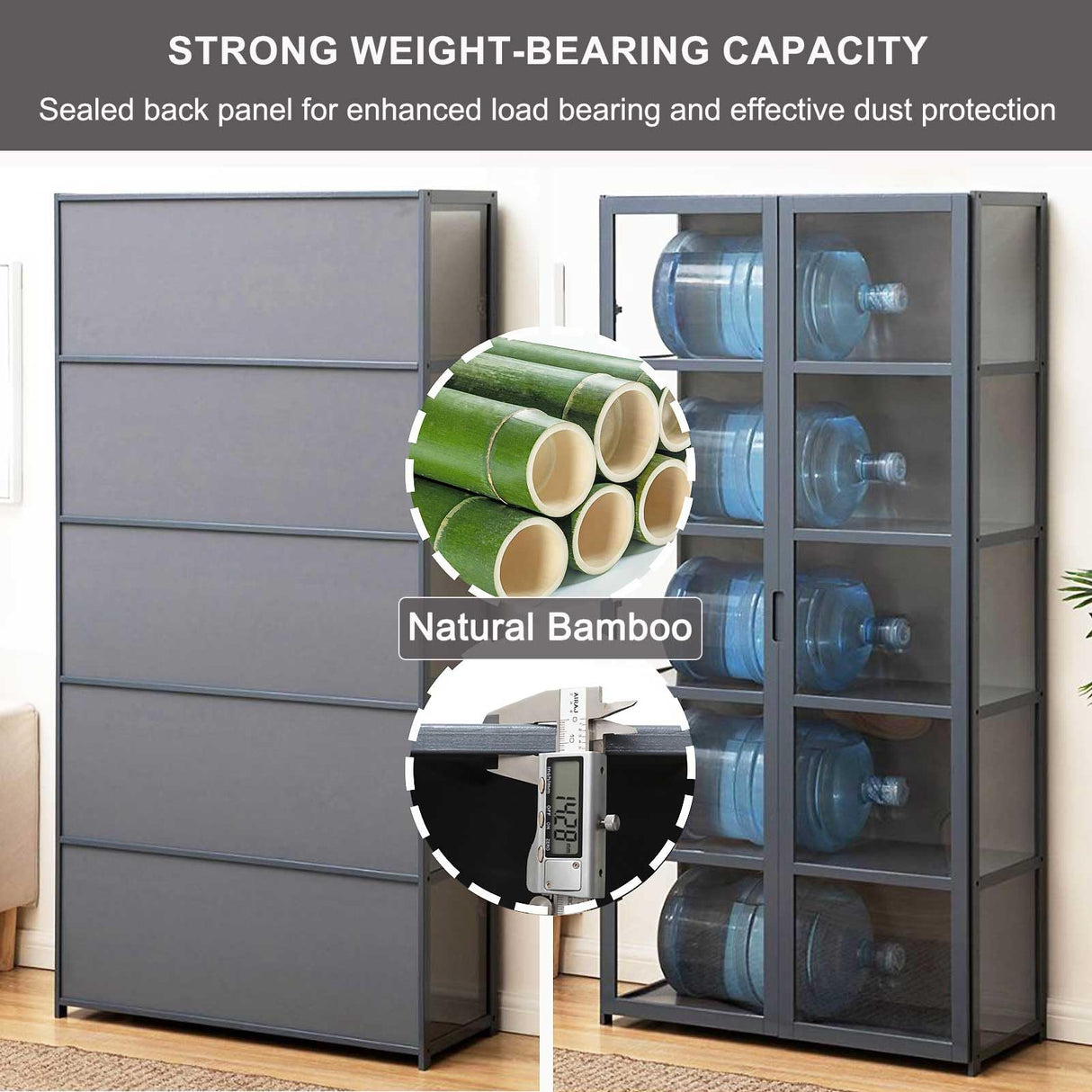 Curio Display Cabinet, 4-Tier Storage Shelves with Acrylic Double Door, Collectibles Toy Organizers Rack & Display Shelf, Bookshelf and Bookcase for Playroom, Bedroom,Wooden,130×82cm/51×32in Generic