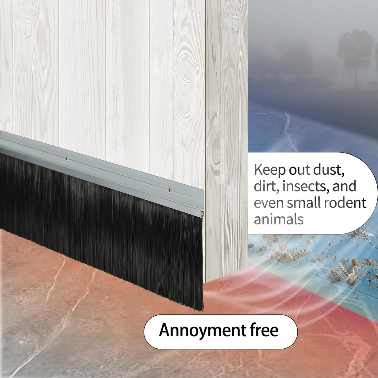 Retsun 9 Sets 2.5 x 39.37 (100CM) Inches Door Brush Sweeps Seal Garage Door Seals Garage Roll Up Door Brush Sweep Durable Easy Mounting for Exterior Doors (9 Sets, 2.5 Inches) Retsun