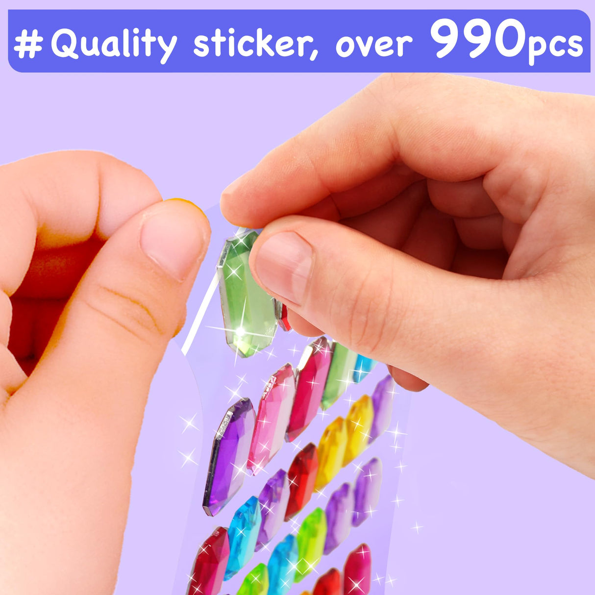 EZCRA Easy Arts and Crafts for Kids - Fun Gem Sticker Kit - 8 Unicorn Princess Themes, 990+ Stickers - Gem Art for Kids - Diamond Art Kits - Gifts for Girls Ages 3-8 EZCRA