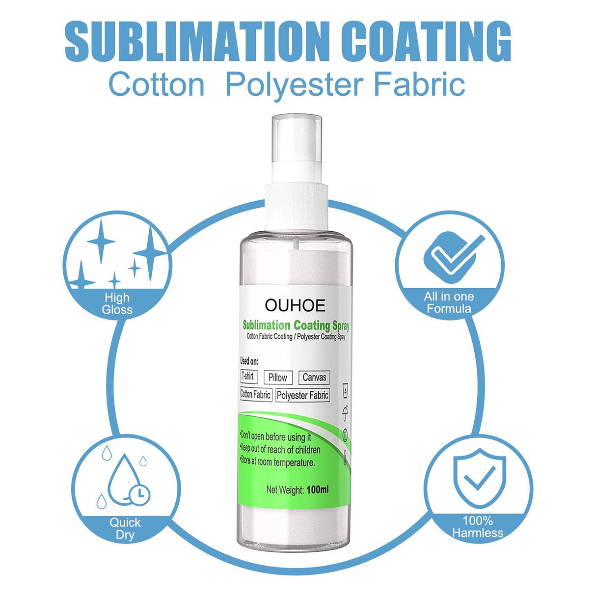 Oven Off Spray Blends Coating & 100ml Sublimation All T-Shirts Cotton for Fabric Tools & Home Improvement Household Carpet Cleaners Cakina