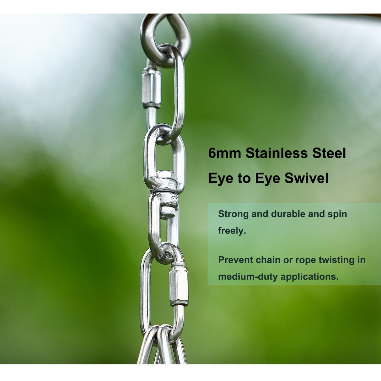 CCYODECO Punching Bag Hanger, 304 Stainless Steel Chain & Swivel with Quick Connection Links for Heavy Bag, Gym Swing, and Hammock CCYODECO