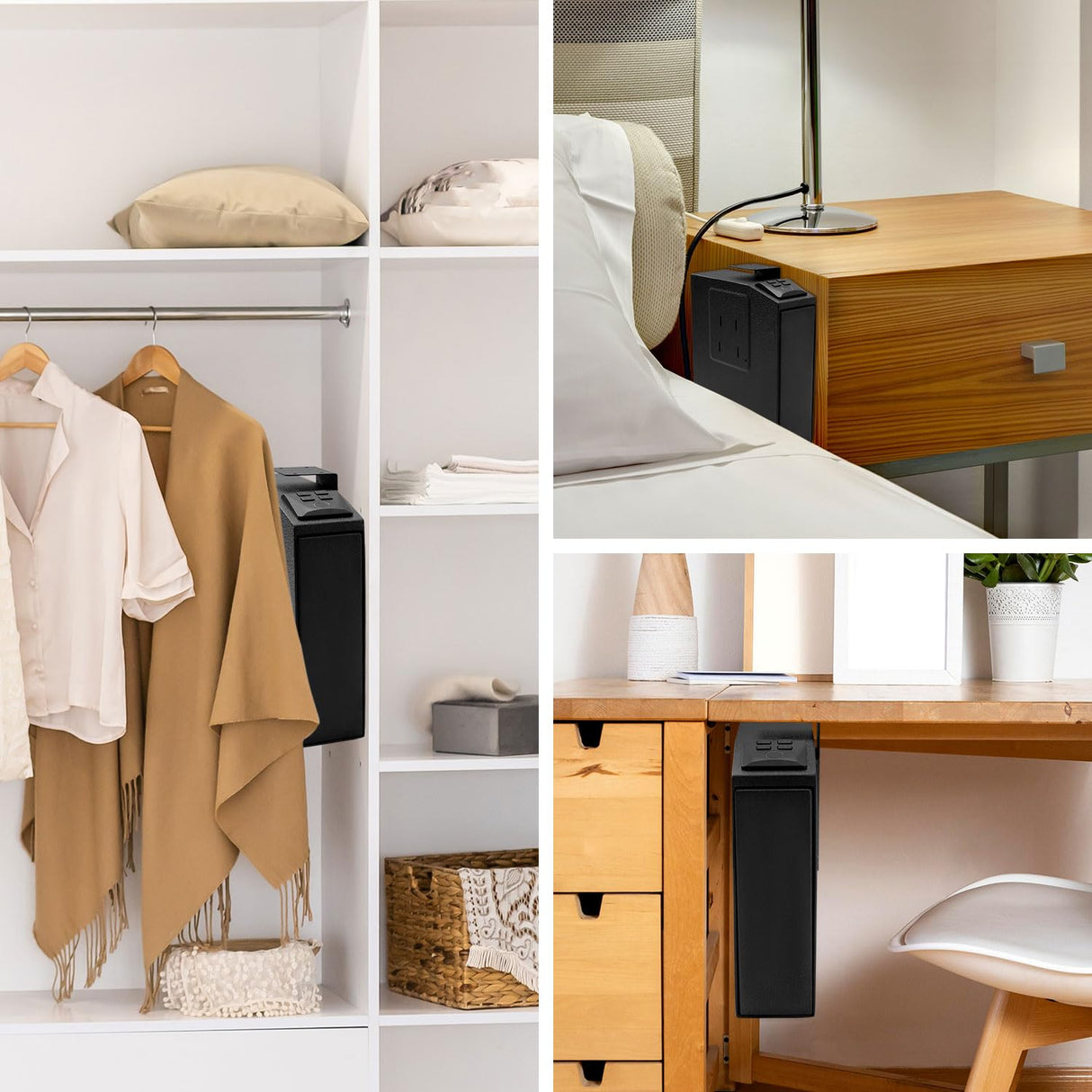 Sgorlds Biometric Slider Gun Safe for Handgun,Auto Sliding Door Hand Gun Safe, Quick Access Pistol Safe for Nightstand, Desk, Bed Side With Fingerprintt, PIN Code, KEY Access Sgorlds