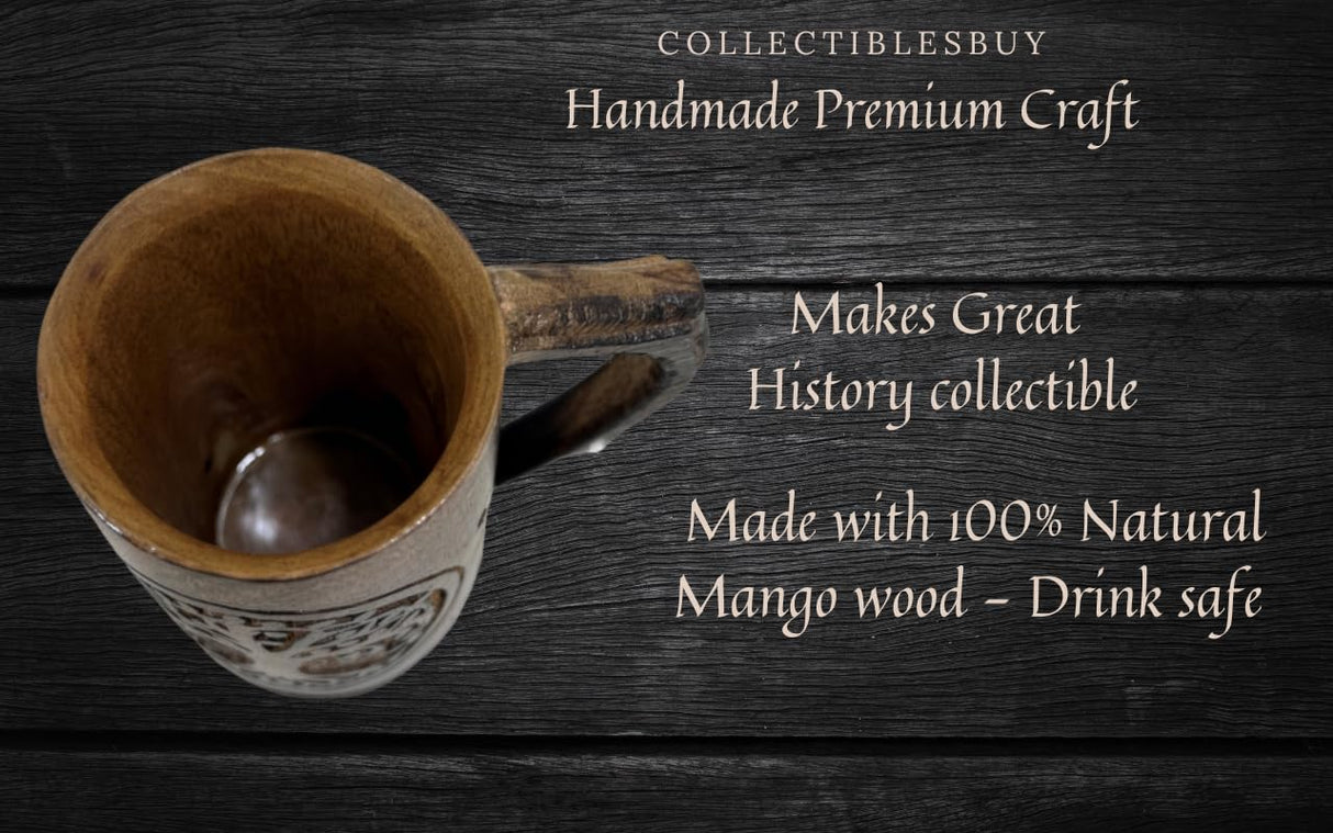 Handmade Mango Wooden Beer Coffee Mugs Wood Dark Natural - Eco-Friendly Wooden Tankard Gift Glass Stein Tea Cup Barrel for Men Women Coffee Viking Mug collectiblesBuy