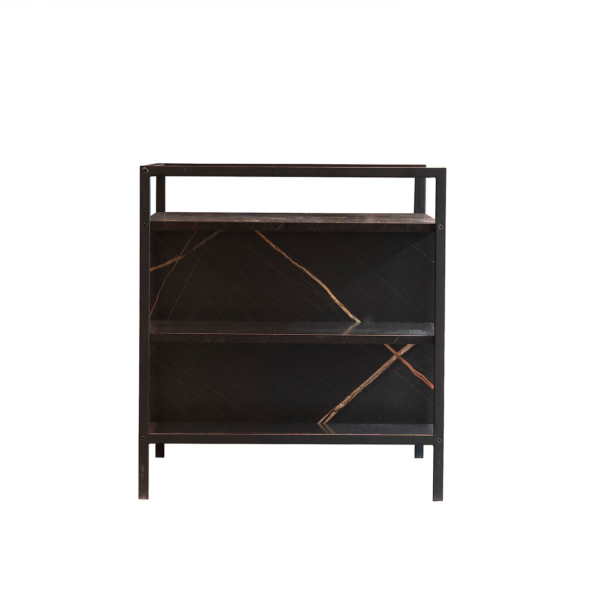 Metal-Frame Cat Litter Box Enclosure Furniture, Multi-Functional Storage Cabinet with Odor Control, Living Room Nightstand & Pet Playhouse for Cats Curtainboro