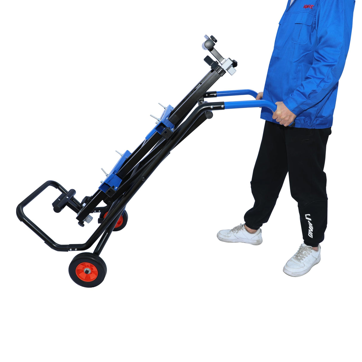 MENIPHIB Folding Portable Tile Saw Stand, miter saw stand with wheels,collapsible and portable, saw stand table, chop saw roller stand, saw horse roller stand, mitre saw stand, Blue, S5250010 MENIPHIB