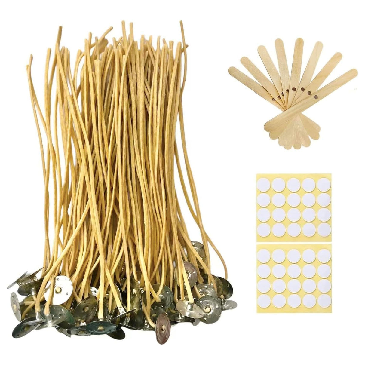 Candle Wicks 100 PCS 8 inch Hemp Candle Wicks 2.5mm Organic Beeswax Candle Wicks for Candle Making Edible Candle Wick for Butter Candle Hemp Candle Wick Phinicco