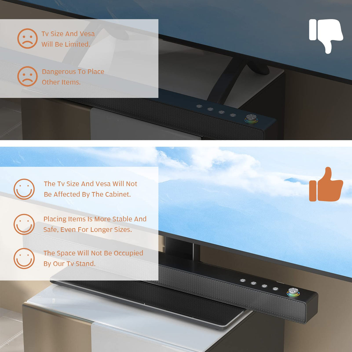 Universal TV Stand - Table Top TV Stand for 27-60 inch LCD LED TVs - 6 Level Height Adjustable TV Base Stand with Tempered Glass Base & Wire Management, VESA 400x400mm Hemudu