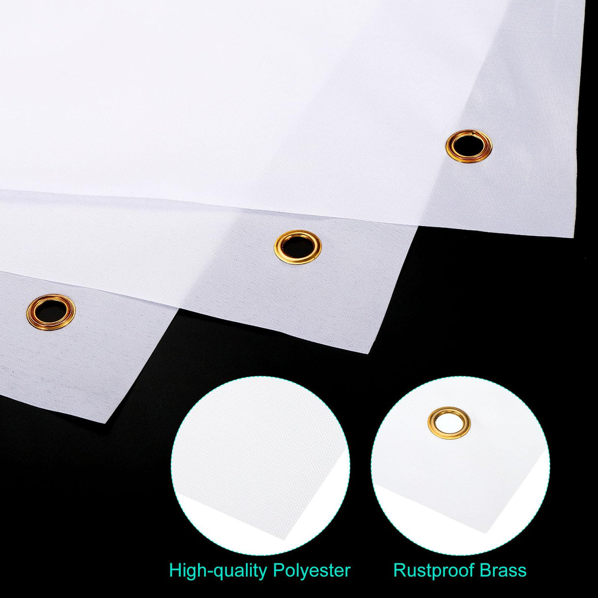 PATIKIL Large Blank Banner and Signs, 12 Pcs Polyester Cloth Sublimation Banners with Hanging Rope for Business Outside Outdoor Wall Flag Paintable DIY Banner Signs, White 2 x 4 Feet PATIKIL