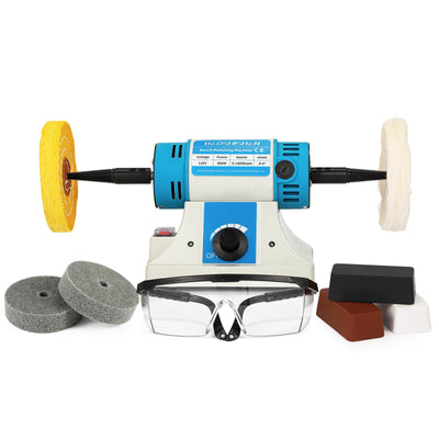 BAOSHISHAN Bench Buffer Jewelry Polisher, Variable Speed Benchtop Polishing Buffing Machine, With 2 Cotton Polishing Wheel for Jewelry, Wood, Metal, Lathe 110V