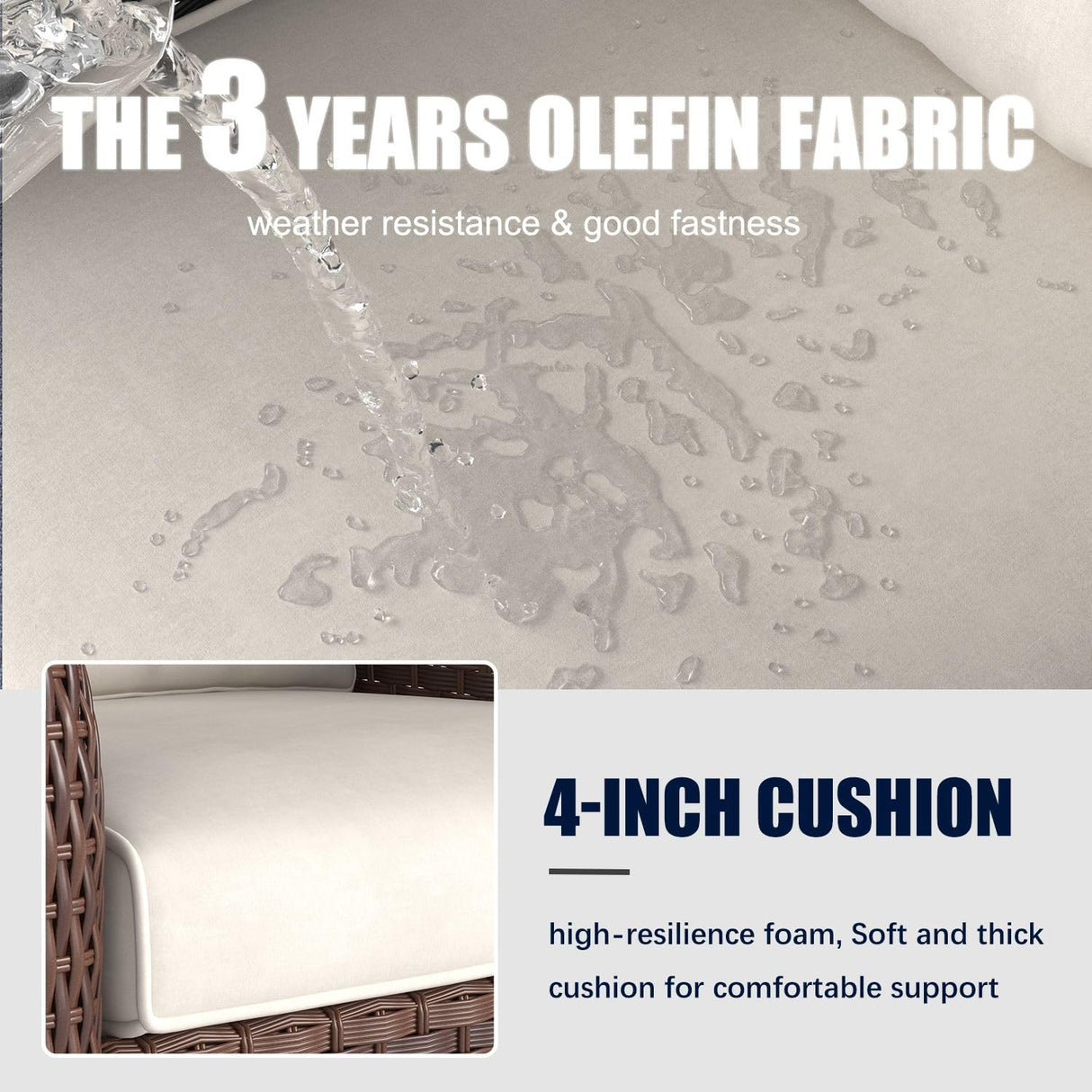 LayinSun 10 Pieces Outdoor Patio Furniture Set with Fire Pit Table, Rattan Wicker Sectional Swivel Rocker Chairs Sets LayinSun