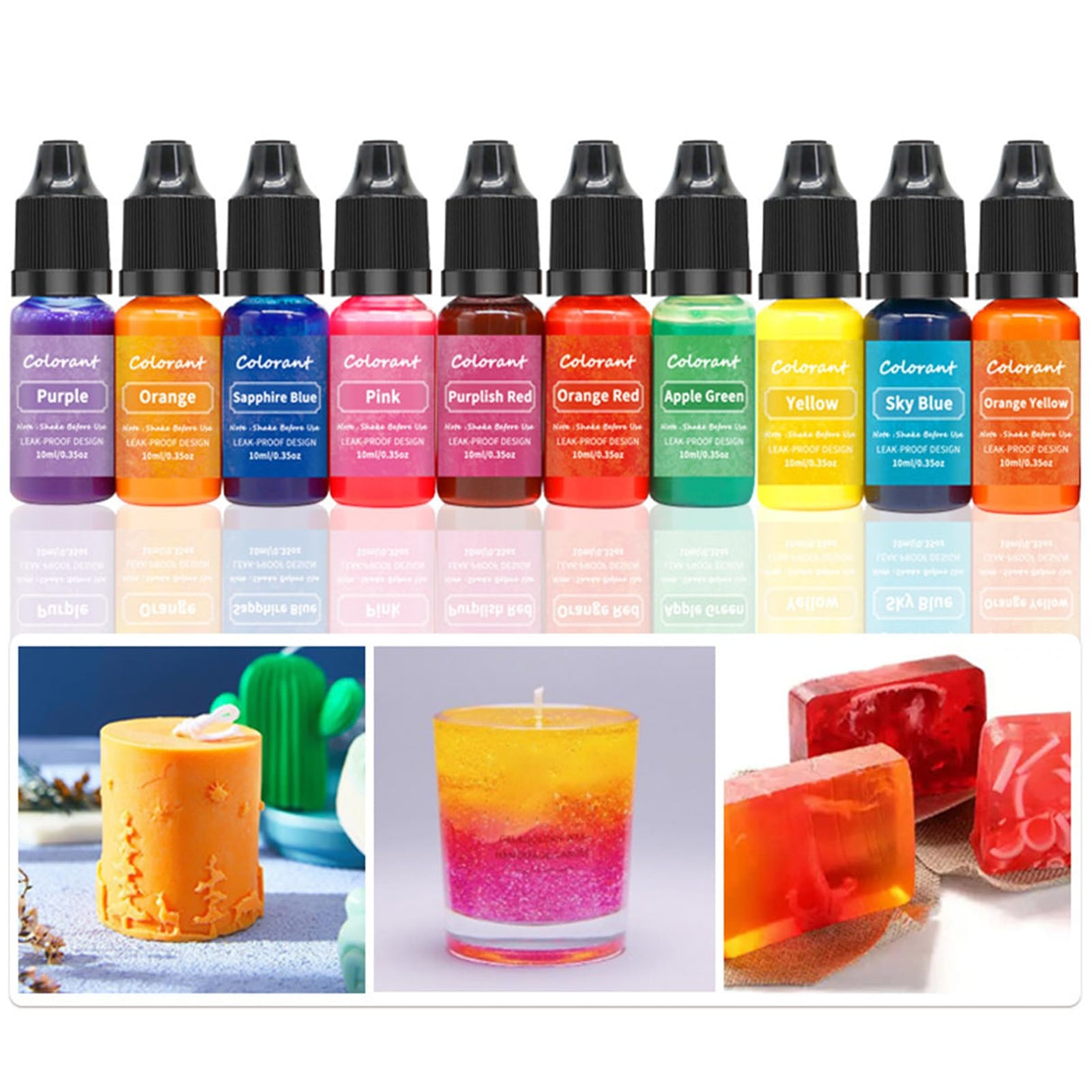 bephible 10ml Candle Dye - Color Essence Soap Candle Color Dye, Soy Wax Paraffin Dye Colorant for Home Black bephible