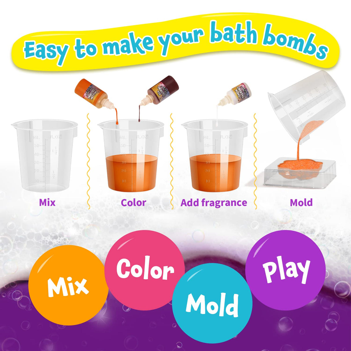 XXTOYS Bath Bombs Science Lab - Create 10 Baths Bombs, Bath Toys for Kids - Great Gifts for Girls Age 8-12, Crafts Kit for Girls, Spa Kit for Girl XX