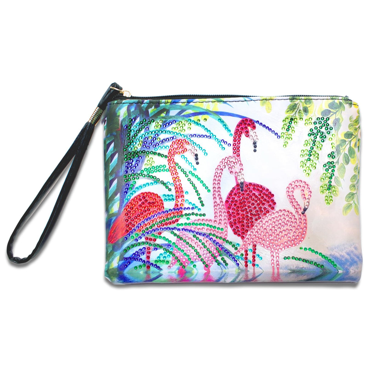 Flamingo Diamond Painting Handbag,5D DIY Flamingo Diamond Painting Clutch Purse Handmade Rhinestone Cross Stitch Handbag Paint by Number Art Craft Wristlet Clutch Bag Zipper Bag for Women Girls Gift EVERMARKET