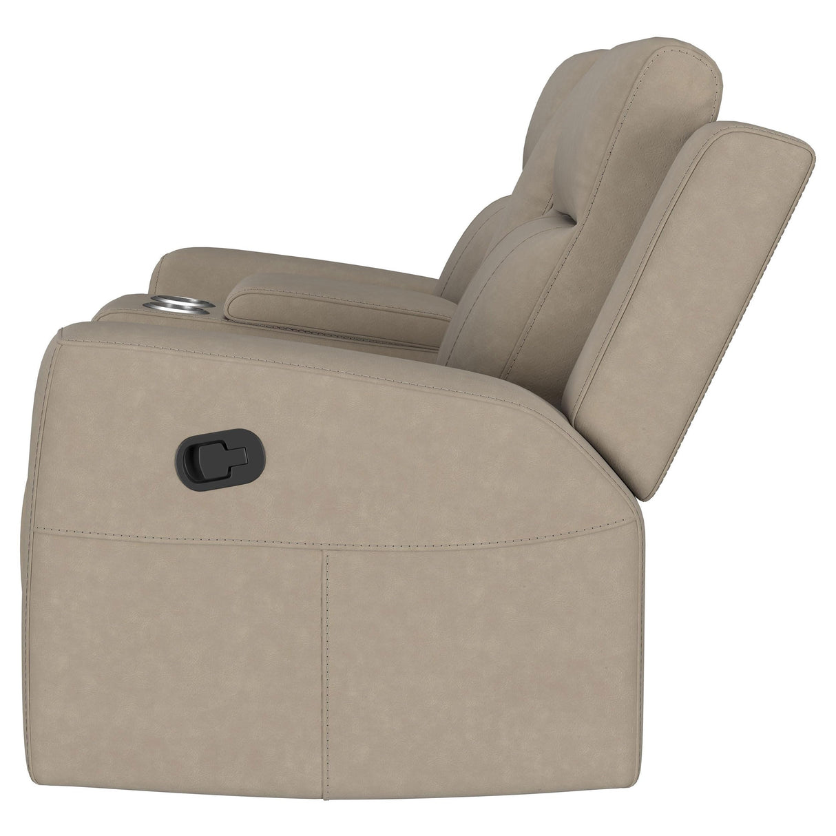 Coaster Home Furnishings - Brentwood - Fabric - Manual Motion Reclining Loveseat with Tufted Accents and Track Arms - Living Room - 30-Inch - Taupe - 610282 Coaster Fine Furniture