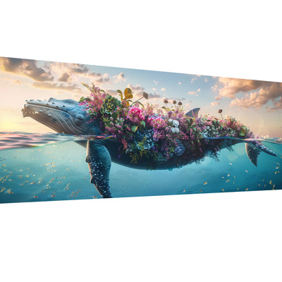SKRYUIE 5D Large Diamond Painting Kits Whale - DIY Diamond Art Kits for Adults Animal, Full Round Drill - Crystal Embroidery Cross Stitch - Craft for Wall & Office Decor - 12x30 inch / 30x80 cm C1