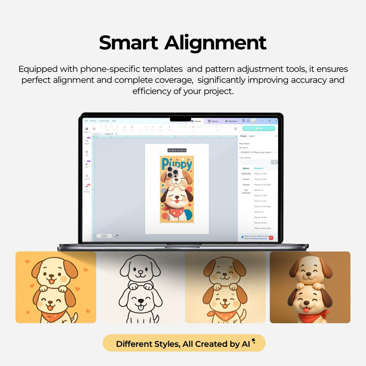 HTVRONT Phone Case Heat Press Machine - Phone Case Auto Heat Press with 3D Vacuum Heat, Precise Temperature Sublimation Phone Case Press Machine for Badges, Coasters, etc. (Compatible with iPhone) HTVRONT