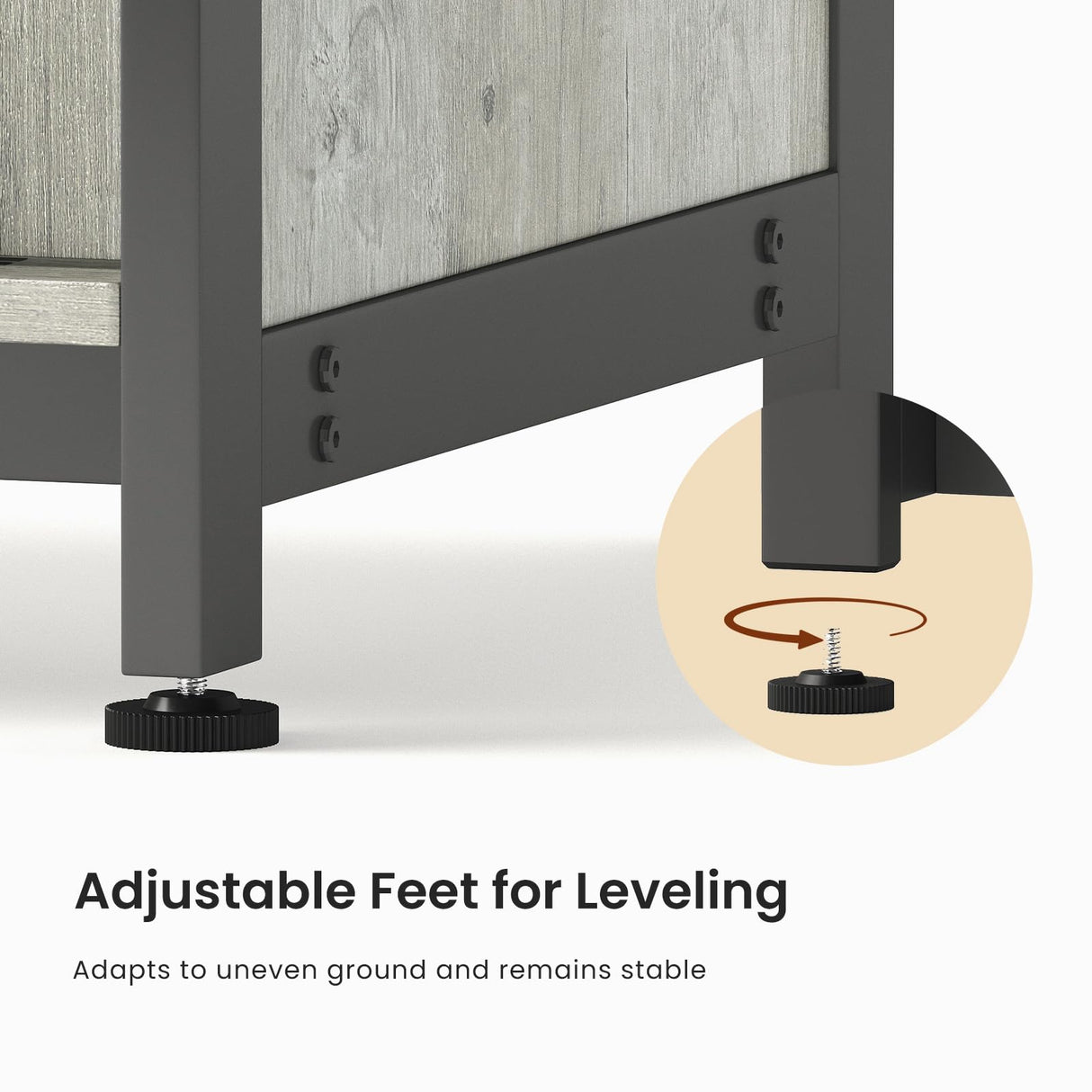 Tatub 75-90 Gallon Farmhouse Fish Tank Stand with Cabinet, Heavy Duty Metal Large Aquarium Stand for Accessories Storage, Reptile Tank Turtle Terrariums Table, 1000+ LBS Capacity, 58.9"x19.7"x32.6" H, Grey Tatub