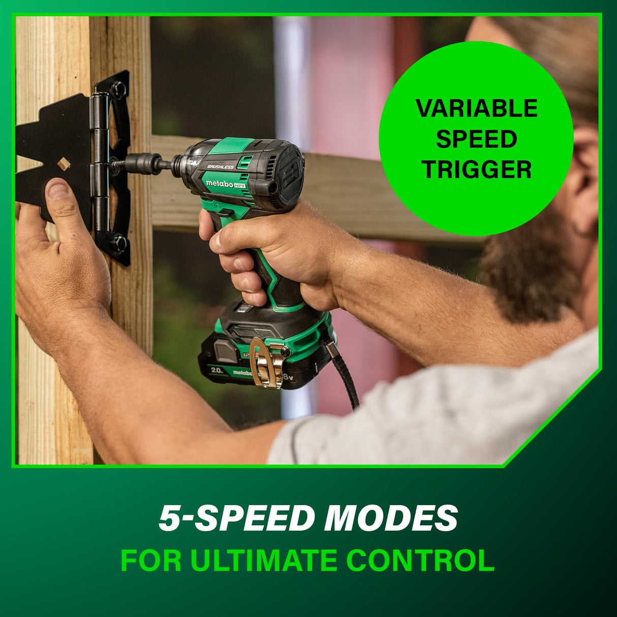 Metabo HPT 18V MultiVolt Cordless Triple Hammer BOLT Impact Driver Set, Power Impact Driver Kit with Case, 2 Lithium-Ion Batteries and Charger, 1/4-Inch Chuck, Compact LightWeight Power Tool, WH18DC Metabo HPT