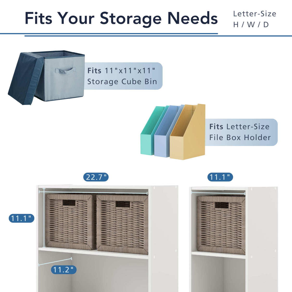 HOMES: INSIDE + OUT Apexa 4 Cube Storage Organizer Shelves, Stackable Wood Bookcase Fits Cubby Bins for Organization, Dorm Teen Room Decor & Home Office, Black HOMES: INSIDE + OUT