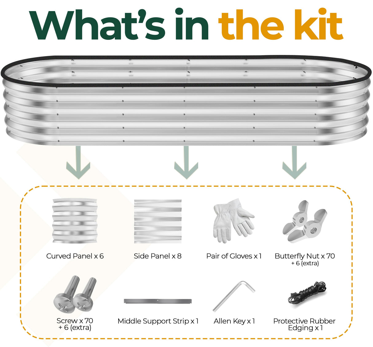 Utopia Home Galvanized Raised Garden Bed, 6 by 2 by 1 feet Lightweight Planter Boxes Outdoor with Easy Assembly, Large Garden Bed for Vegetables, Fruits, Flowers, Silver Utopia Home