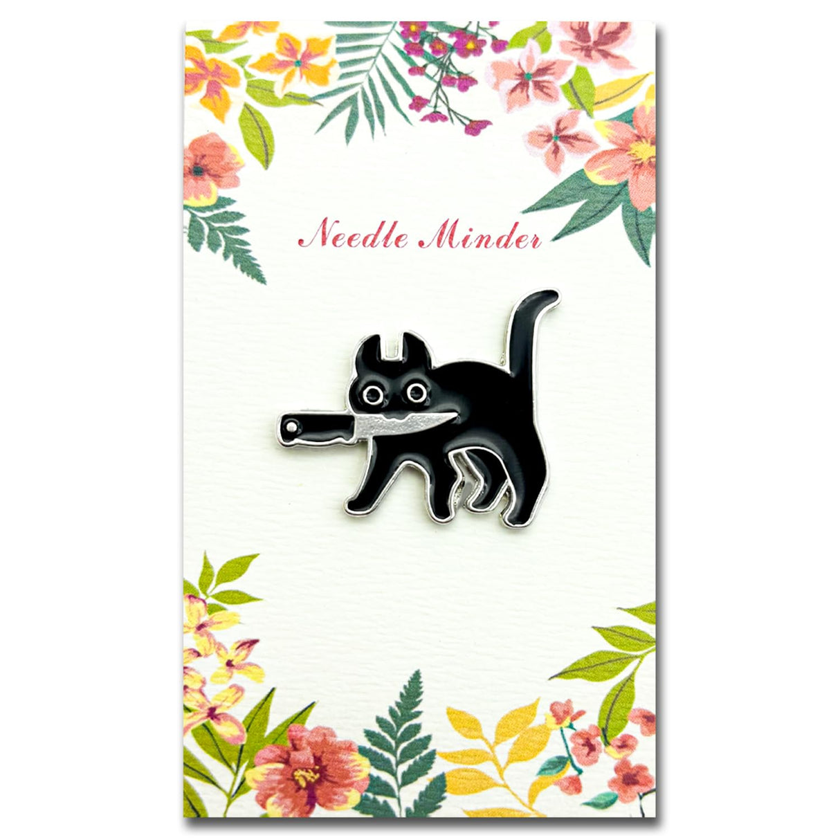 Black Cat Magnetic Needle Minder for Cross Stitch – Strong Needlepoint Holder, Embroidery Sewing Magnet – Secure & Decorative Needle Minders for Stitching & Crafting (Cat) Amesuspes