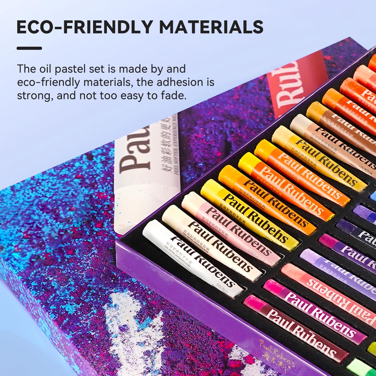 Paul Rubens Oil Pastels Set with 50 Colors Artist Soft Oil Pastels+6 Pcs White Oil Pastels+8.7 x 11.7 Inches Oil Pastel Book(30 Sheets)+5 Palette Knives for Artists, Professionals, Student, Hobbyist Paul Rubens