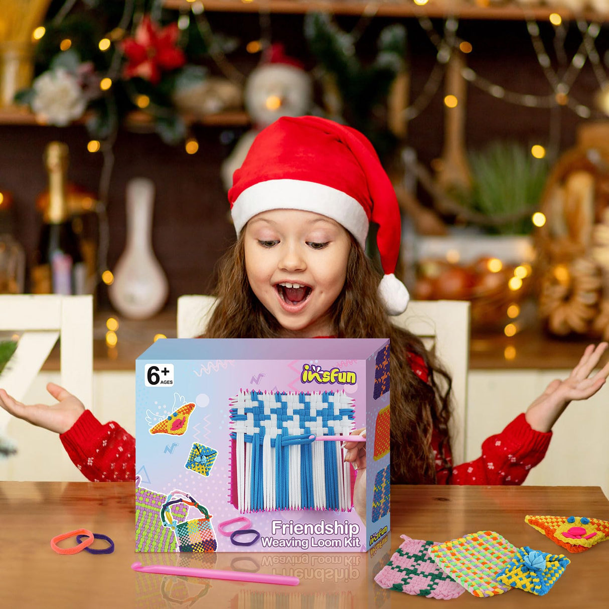 INSFUN Weaving Loom Kit for Kids Ages 6-12 - Best Birthday Gifts for Girls 6-8 8-12, DIY Craft Kit, Make Potholders and Bracelets - Fun Arts and Crafts Toys for Kids INSFUN