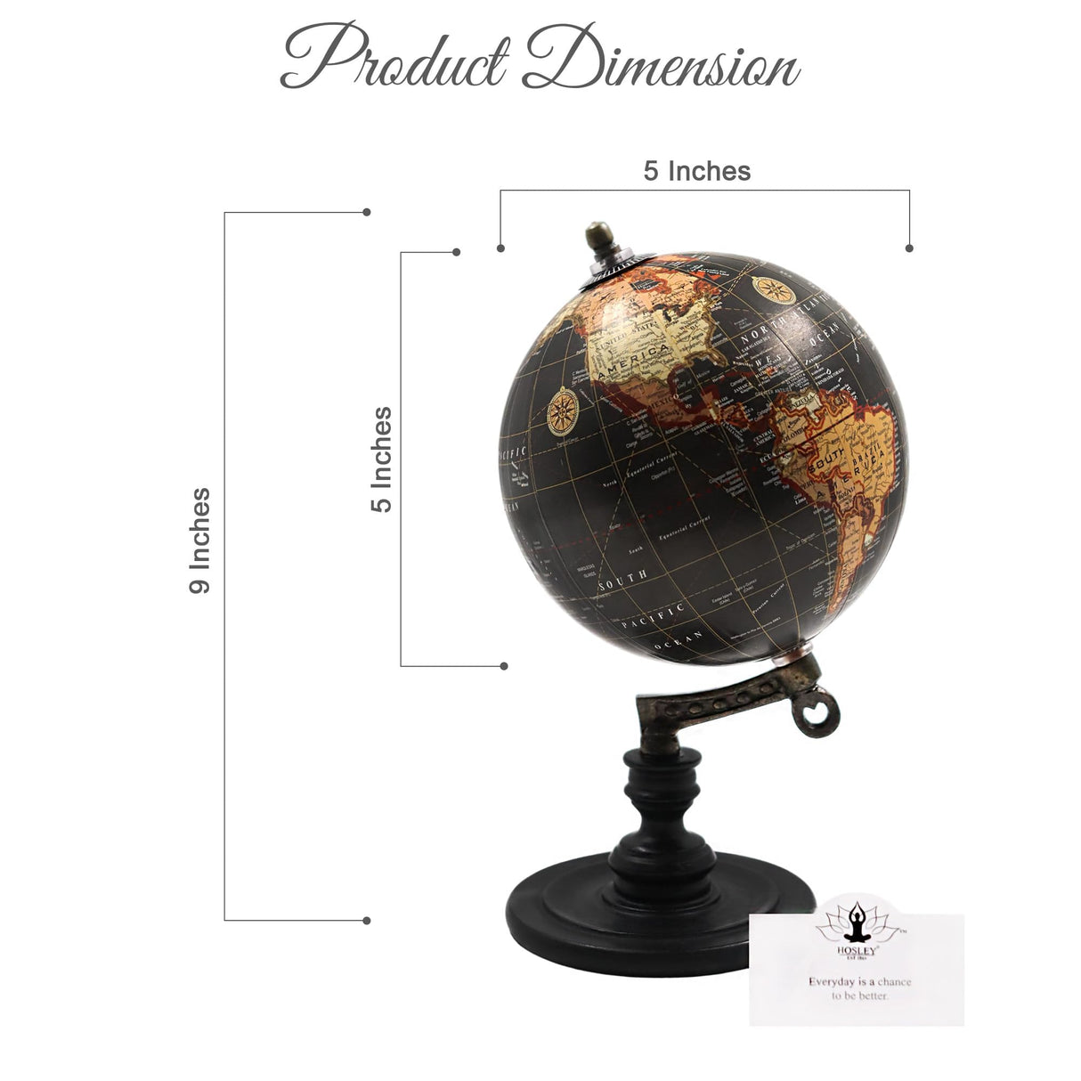 Hosley 10 Inch High Globe on Wooden Stand. A great gift for Father's Day for your Home birthdays holidays and special events. O9 Hosley