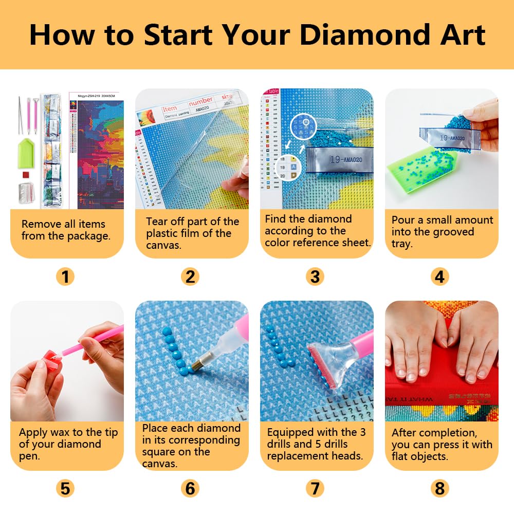 TISHIRON New York City Skyline Diamond Art, Statue of Liberty Diamond Art Kits for Adults, New York City Diamond Painting Round Drill Art Craft Kits for Home Wall Decor Gifts 12X16 Inch TISHIRON