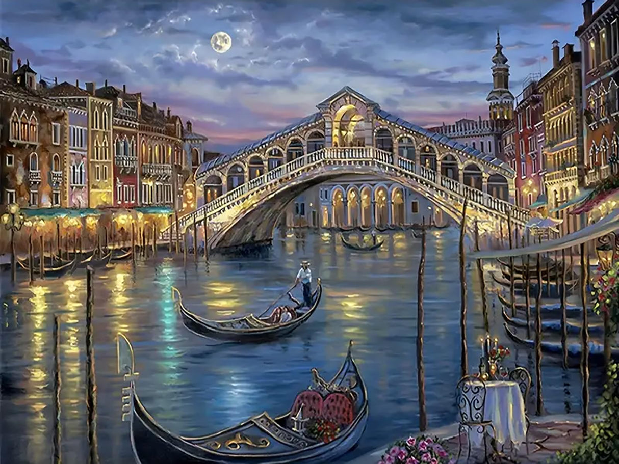 CHWGLFGG 5D Diamond Art Kits for Adults Beginners, Landscape Venice Canal Grande Diamond Painting Kits, DIY Full Round Drill Paint by Diamonds Dot Gem Art for Adults, Home Wall Decor 12x16 Inch CHWGLFGG