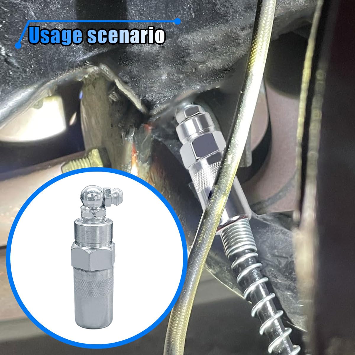 LHDOS 90 Degree Grease Coupler Fittings - Grease Gun Tips Adapter Snaps on to Grease Fittings in Tight Spaces - Grease Gun Coupler Adapter Accessories for Cars, Trucks, Farms or Industrial Use LHDOS