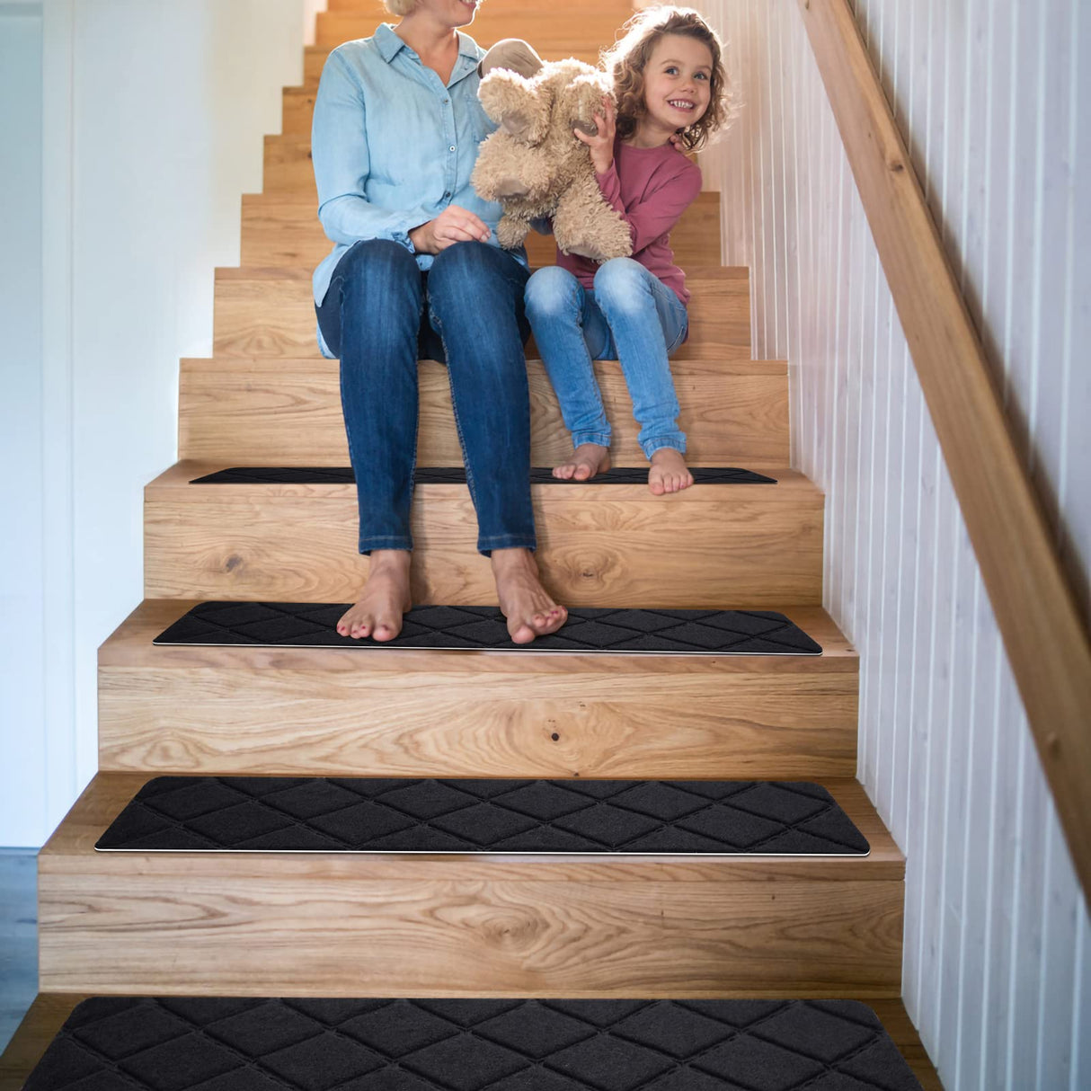 Stair Treads for Wooden Steps 15pcs - 8x30in Carpet Stairs Runner Indoor Non-Slip Stair Mats for Kids Elders and Pets Gmonby