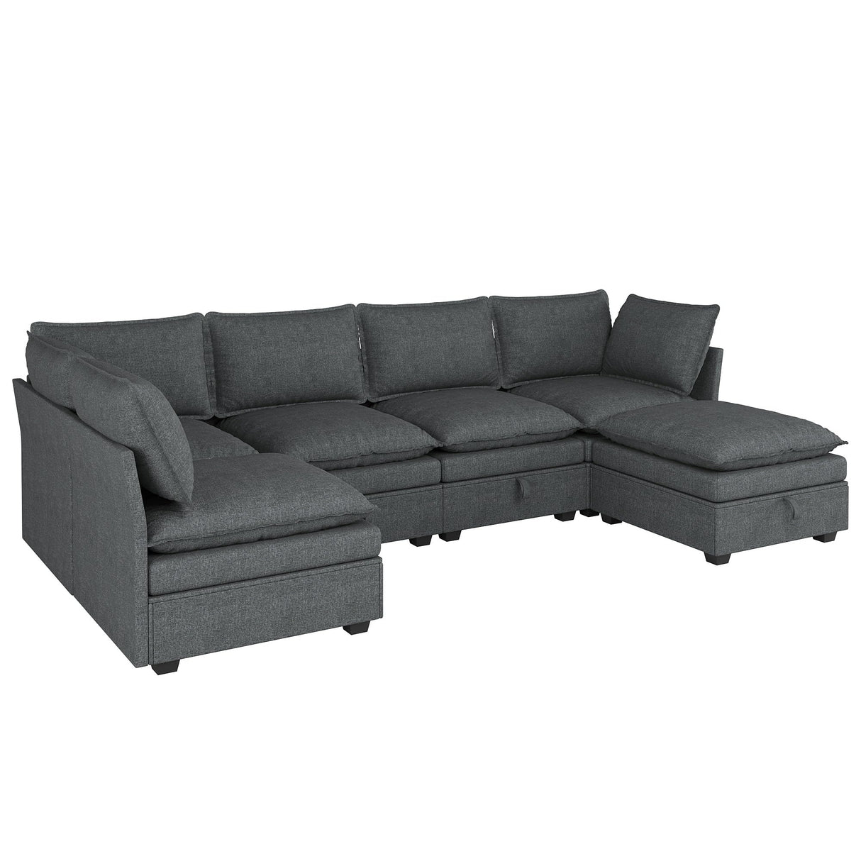 NicoHali Large Sectional Couches for Living Room, Modular Sectional Sofa Couch Set, Convertible U/L Shaped Sofa Couch with Storage, Cloud Sofas for Living Room(Dark Grey) NicoHali