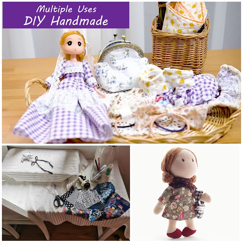 42Pcs 10"x10" Quilting Cotton Fabric Squares Sheets Pre-Cut Multi-Color Design Printed Floral Craft Fabric for DIY Sewing Scrapbooking Quilting Craft Patchwork (Red/Pink/Yellow/Green/Blue/Purple) HDST-HOME