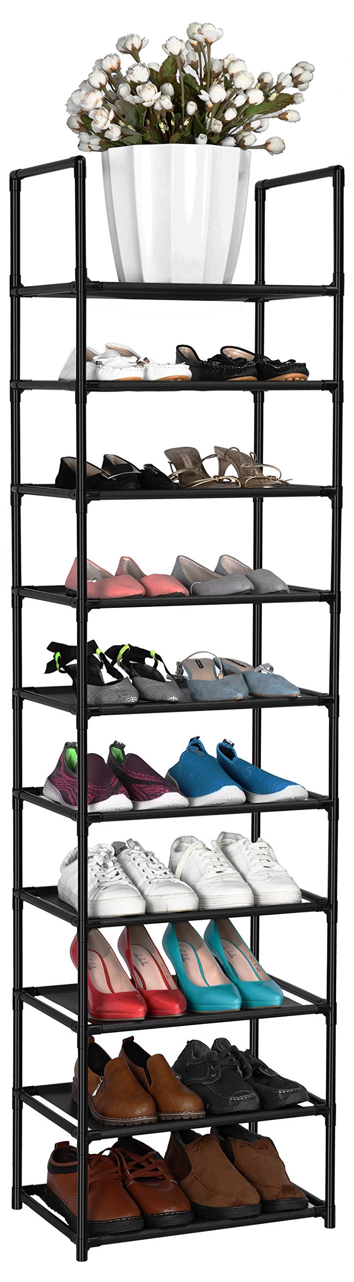 FIDUCIAL HOME 10 Tiers Shoe Rack 20-25 Pairs Sturdy Shoe Shelf FIDUCIAL HOME