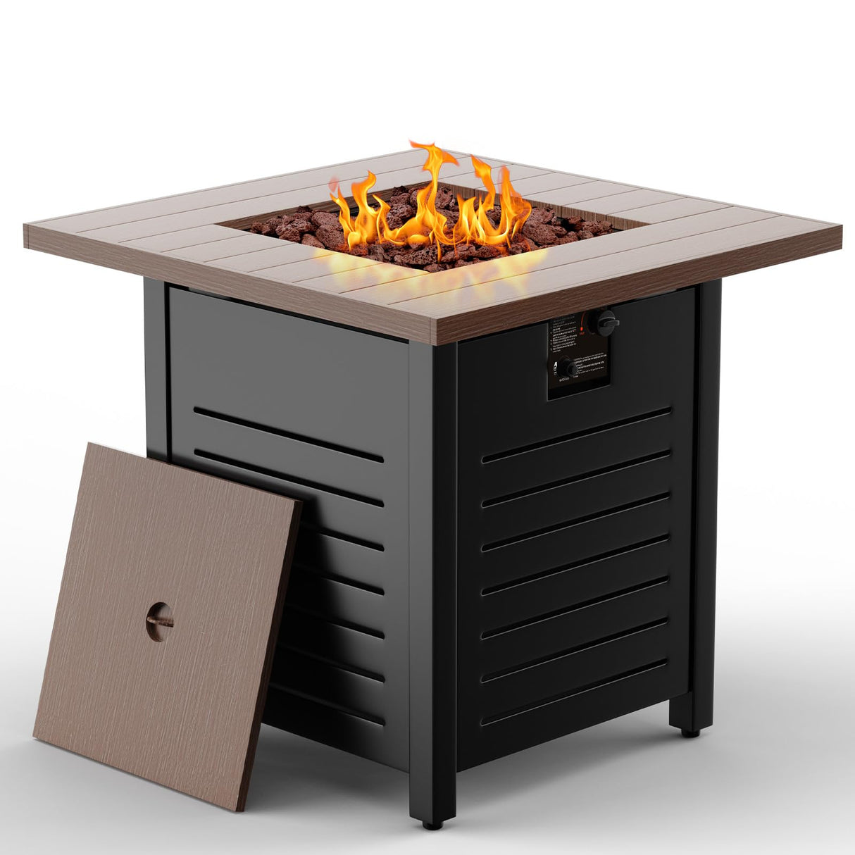 Jocoevol 28'' Propane Fire Pit Table – 50,000 BTU Outdoor Gas Fire Pit for Patio, Deck, and Garden, CSA Certified Multipurpose Fire Table with Cover and Lava Rock Jocoevol