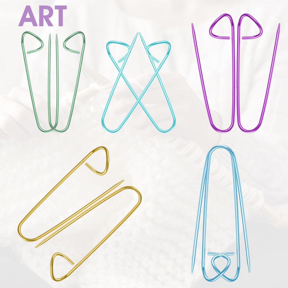 BIHUIZ 8 PCS Knitting Stitch Holder, 6 Size Aluminum Yarn Stitch Holders Stitch Markers for Crocheting Versatile Knitting Crochet Hook for Knitting Notions or Crochet BOHUIZ