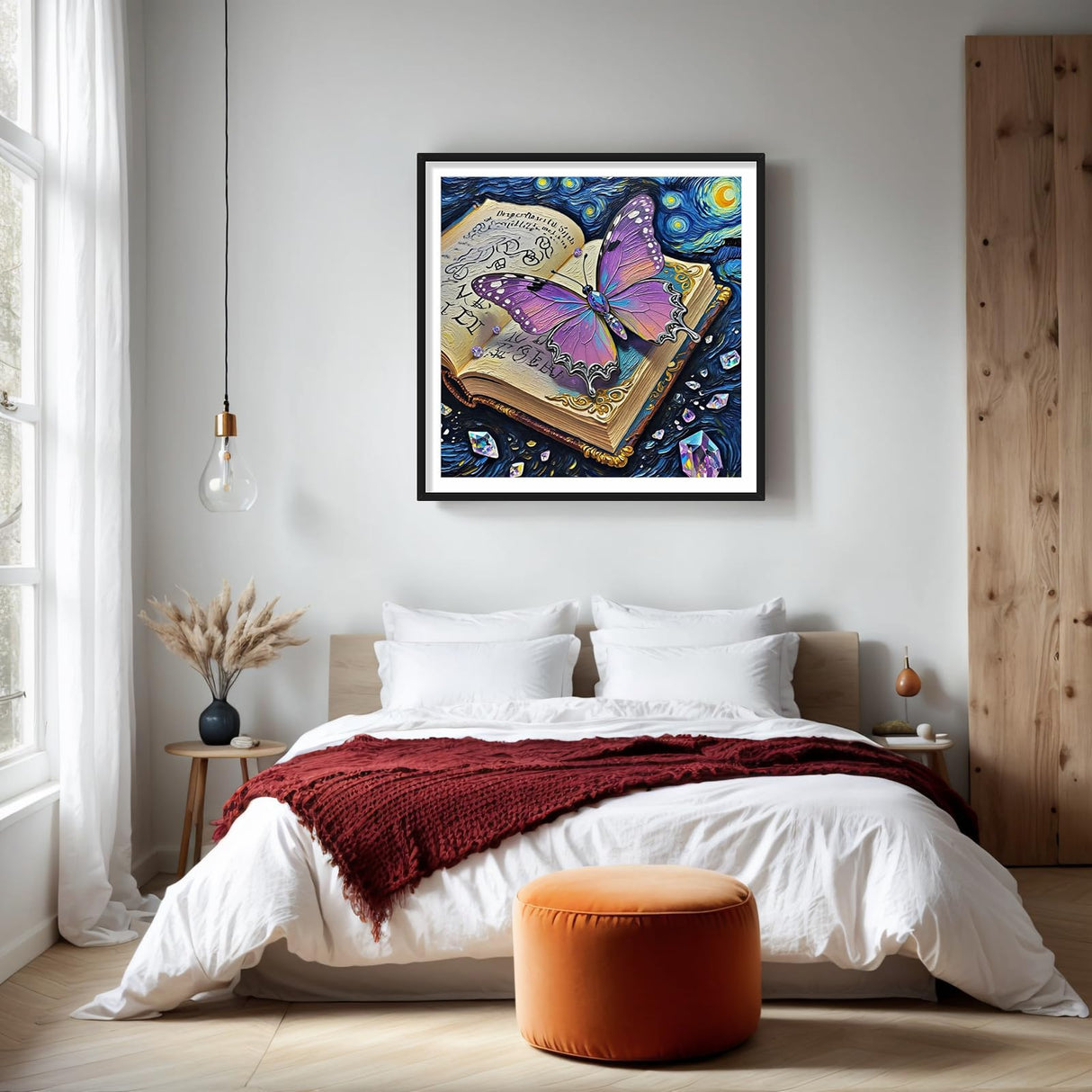 Butterfly Diamond Art Paintings Magic Book Diamond Painting Kit for Adults Beginners DIY Starry Sky Round Diamond Dots 5D Full Drill Painting Kit Craft Kits for Adults Home Wall Art 13.78x13.78 Inch PINFFSHU