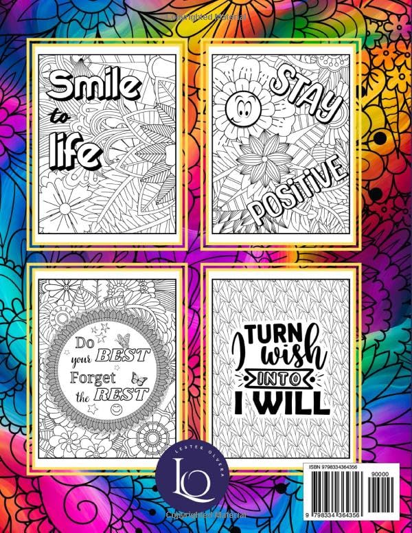 Motivational Coloring Book for Adults: A Variety of Designs with Inspirational Quotes to Boost Your Mood and Help You Relax WoodArtSupply