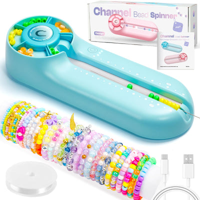 Caydo Bead Spinner with Bead Board, G1 Electric Channel Bracelet Jewelry Spinner Kit for Bracelets Designing and Making, Suitable for Pony Beads, Seed Beads, Round Glass Beads
