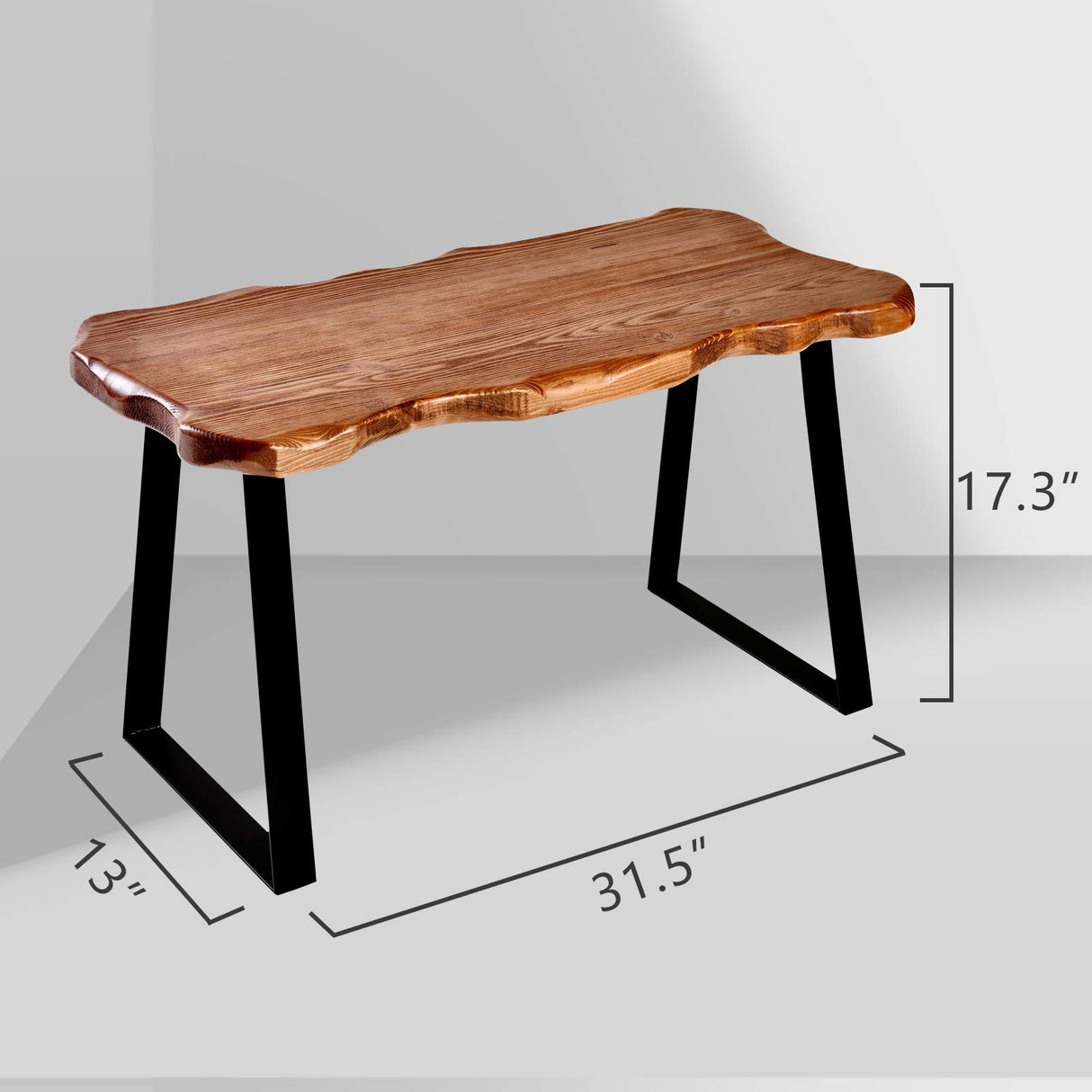 WELLAND Wood Entryway Bench with Metal Legs, Mid-Century Modern Bench for Living Room, Indoor, Porch, Farmhouse WELLAND