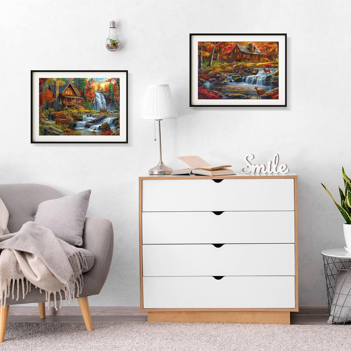 EWJRNSF 2 Pack 5D Diamond Painting Kits for Adults Beginners, Diamond Arts Kits Diamond Art Sets,Gem Painting Arts & Crafts Home Wall Decoration 11.8x15.7 Inches Forest Landscape EWJRNSF