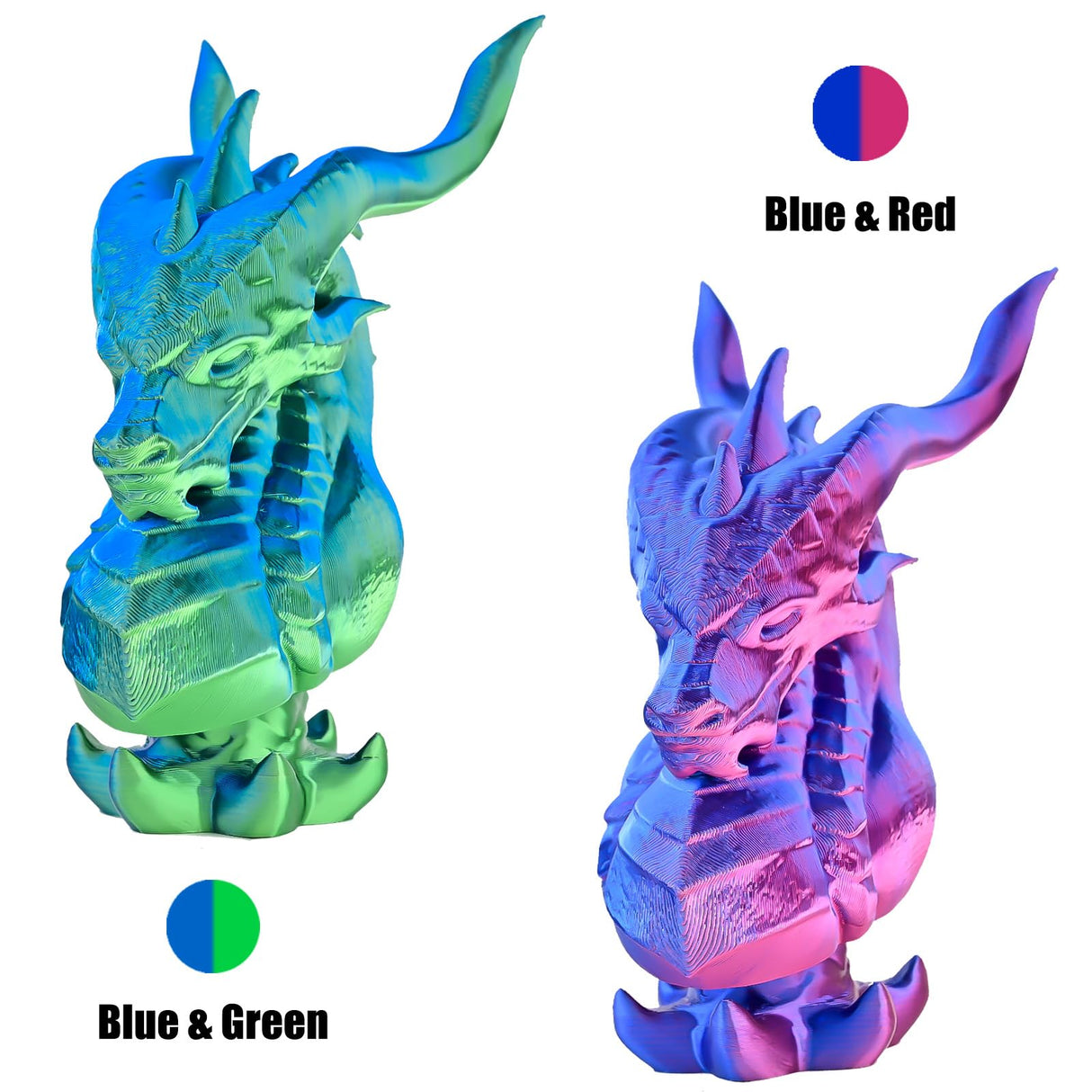 OVV3D 3D Printer Filament, Tri-Colors PLA Filament 1.75mm, Coextrusion Silk PLA Filament, Rainbow PLA Filament with Silk PLA Blue-Green-Orange, 3D Printing Filament +/-0.02mm, 1kg/2.2lbs OVVNYXE