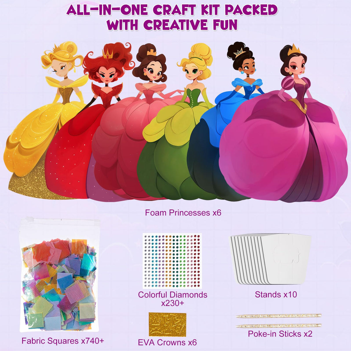 MyPixie Poke Art Kits for Girls, Arts and Crafts for Kids 4-8, DIY Creative Activity Toys, Birthday Gifts for Girls 4 5 6 7 8 9 10 (Princess) MyPixie