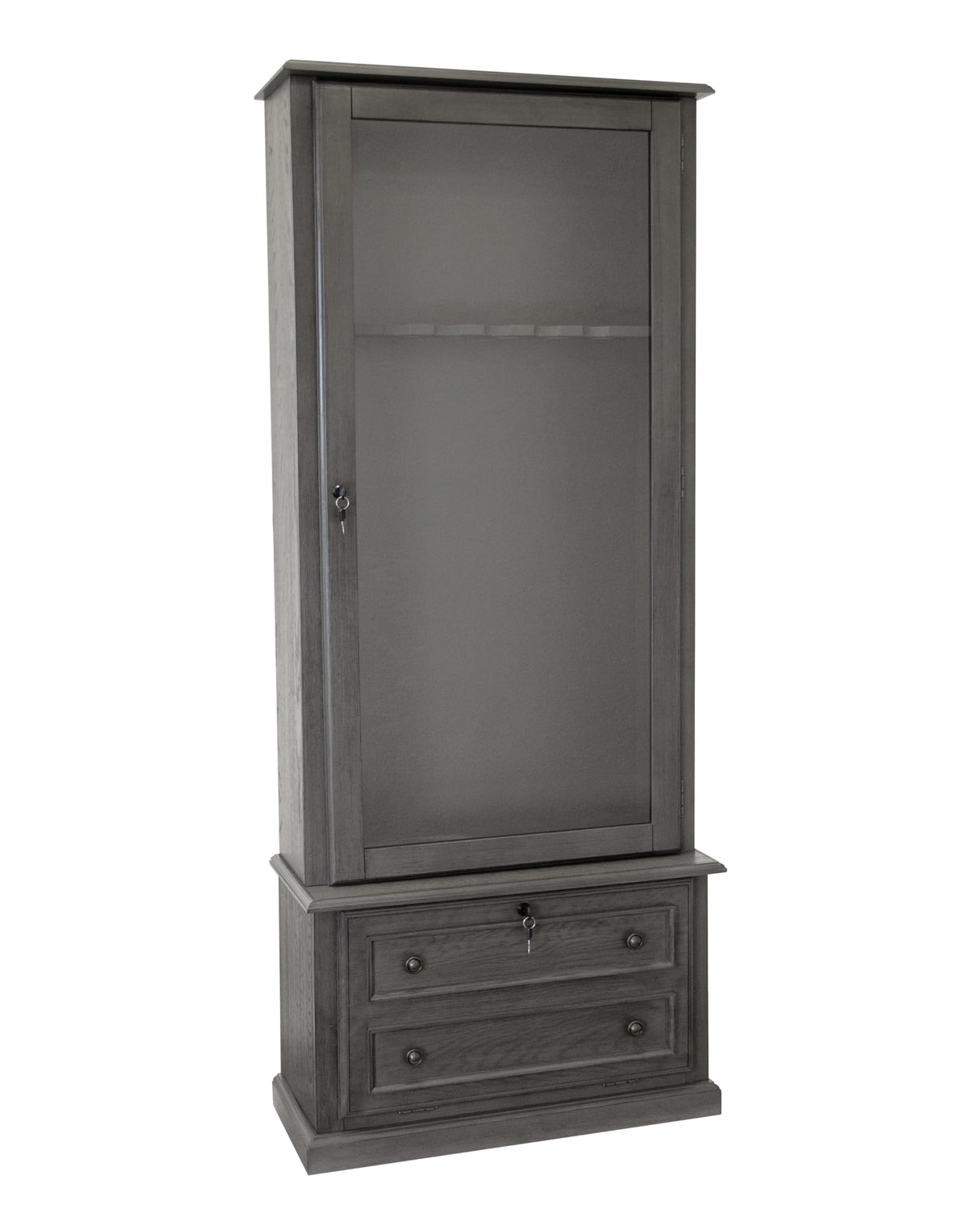 American Furniture Classics Model 860, Classic 12 Gun Cabinet with Tempered Glass, Grey American Furniture Classics