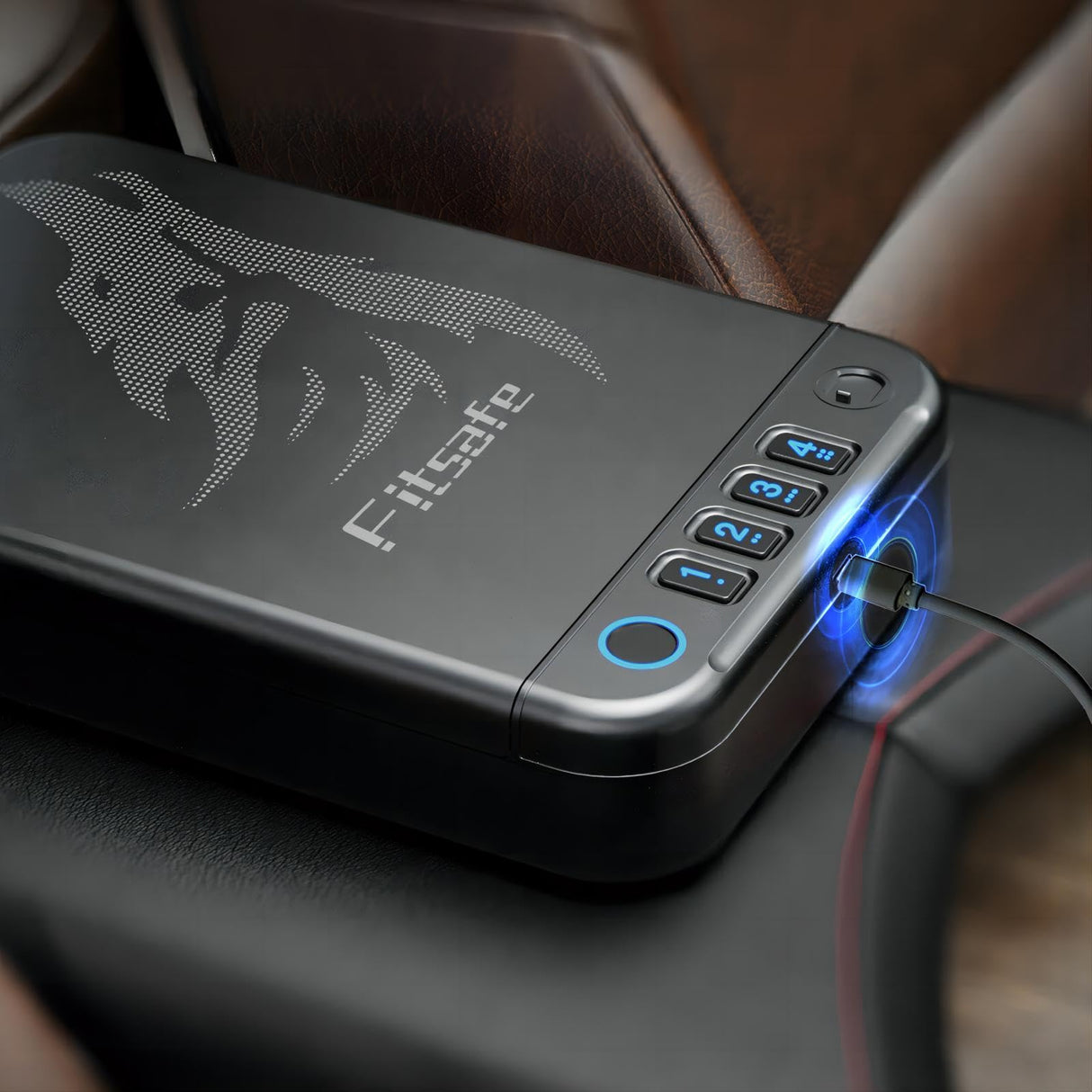 Fitsafe Biometric Gun Safe Travel Case, Portable Small Pistol Safe, Quick Access Smart Fingerprint Handgun Safe with Keys, Keypad for Nightstand Beside Home Fitsafe