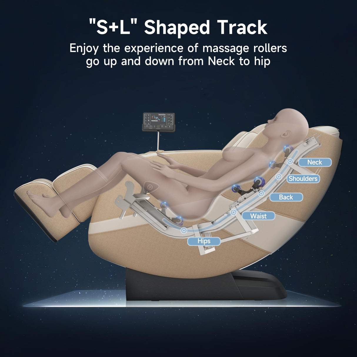 Real Relax 4D Massage Chair Full Body, Zero Gravity Recliner with 16 Auto Modes, Thai Stretch, Body Scan, Bluetooth Speaker, Heating, Foot Massage and Shortcut Button, PS5100 Khaki Real Relax