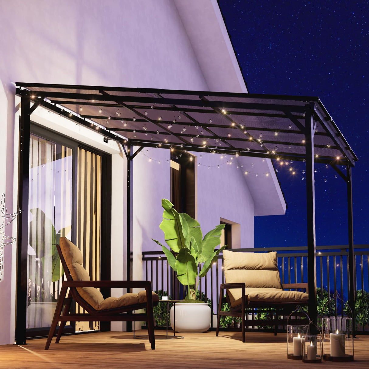 Yalissey 10'×8' Patio Gazebo with Waterproof Fuzzy Strip, Outdoor Gazebo with Innovative Base Support, Wall Mounted Gazebos Pergola with Roof for Backyard, Decks, Garden Yalissey