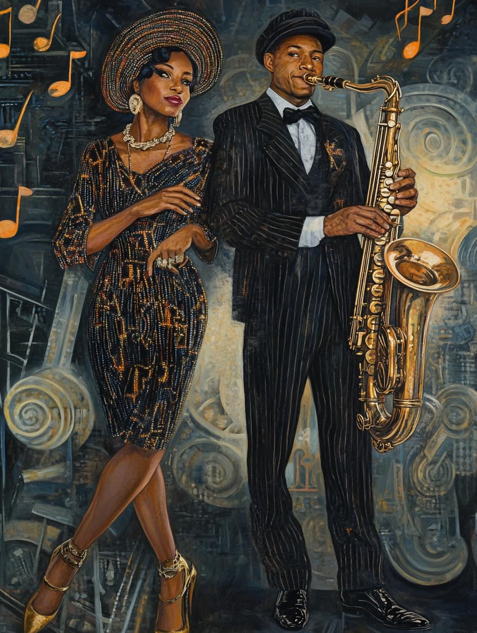 DIY Diamond Painting African American Man and Woman 12x16 Inch, Full Round Drill Kits Mosaic Art for Adults Relax & Home Wall Decor Festival Gift 146 Generic