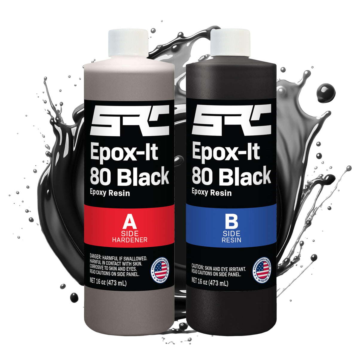 Black Epoxy Resin (32 Ounce), High-Gloss Pure Black Resin Epoxy | No Black Epoxy Dye, Black Resin Pigment, or Black Mica Powder Needed |for DIY Bubble-Free Epoxy Tabletops, Resin Art, Jewelry Making SPRESIN